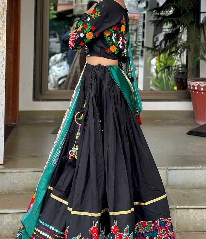 New Lounching Digital Print Muslin Cotton Lehenga Choli D.16