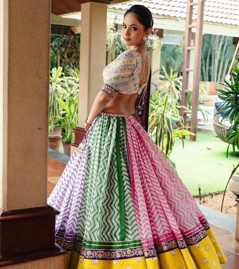 New Lounching Digital Print Muslin Cotton Lehenga Choli D.18