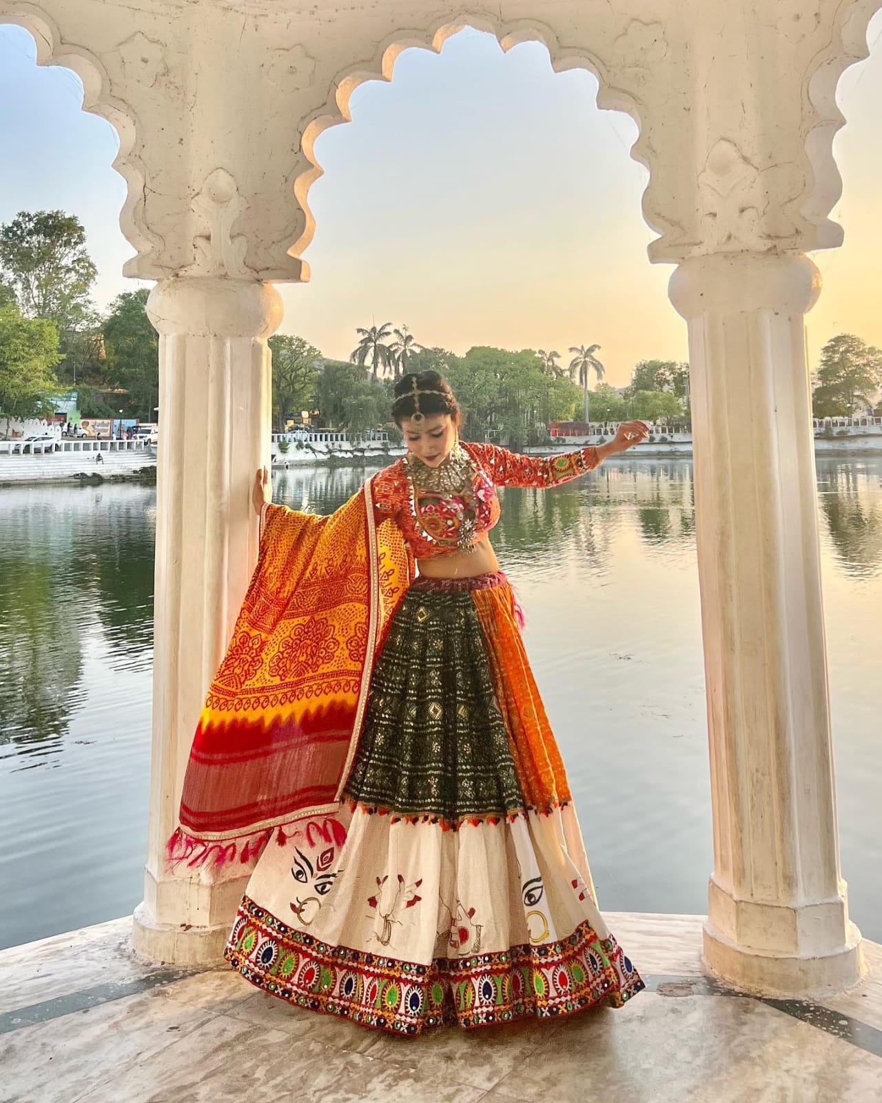 New Lounching Digital Print Muslin Cotton Lehenga Choli D.19