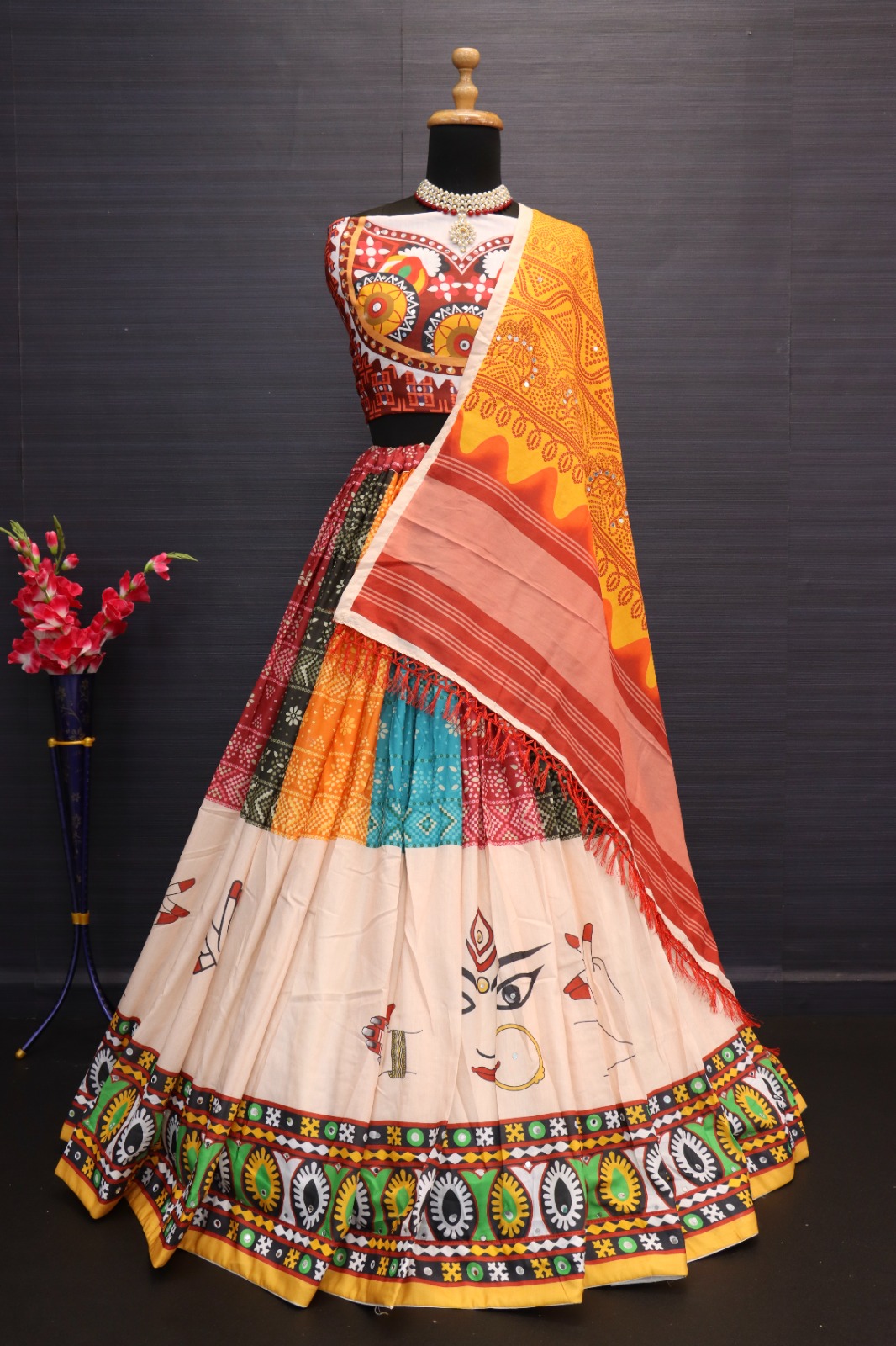 New Lounching Digital Print Muslin Cotton Lehenga Choli D.19