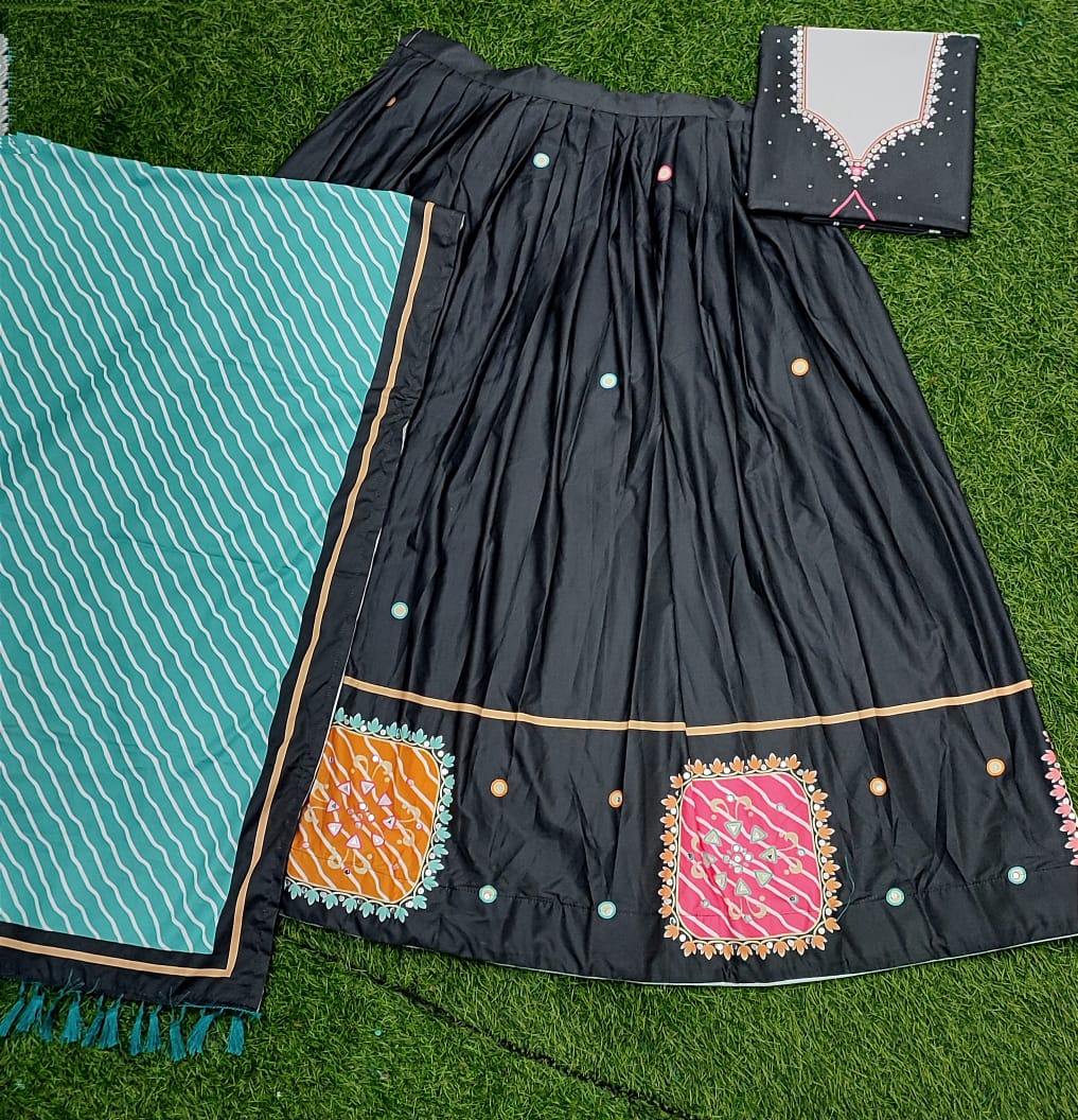 New Lounching Digital Print Muslin Cotton Lehenga Choli D.20