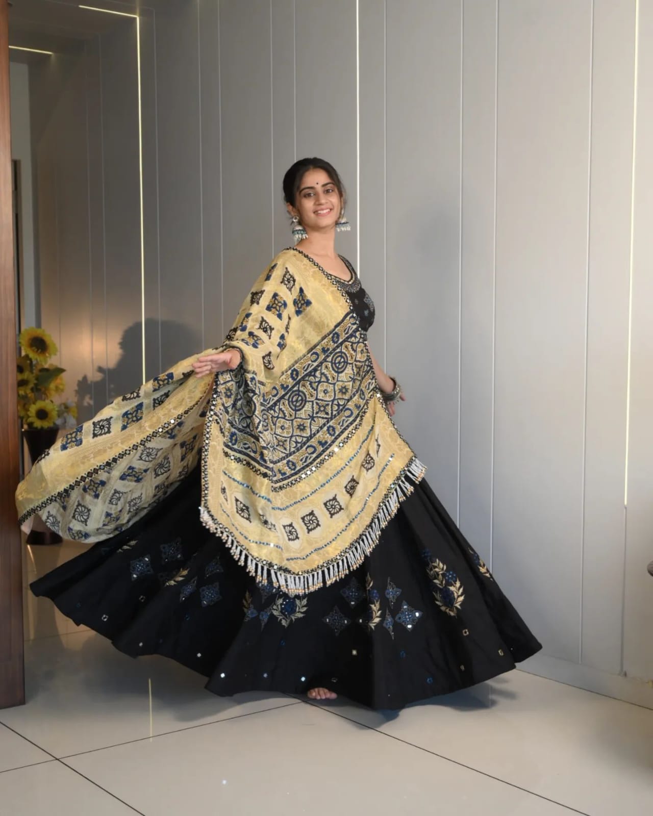 New Lounching Digital Print Muslin Cotton Lehenga Choli D.22