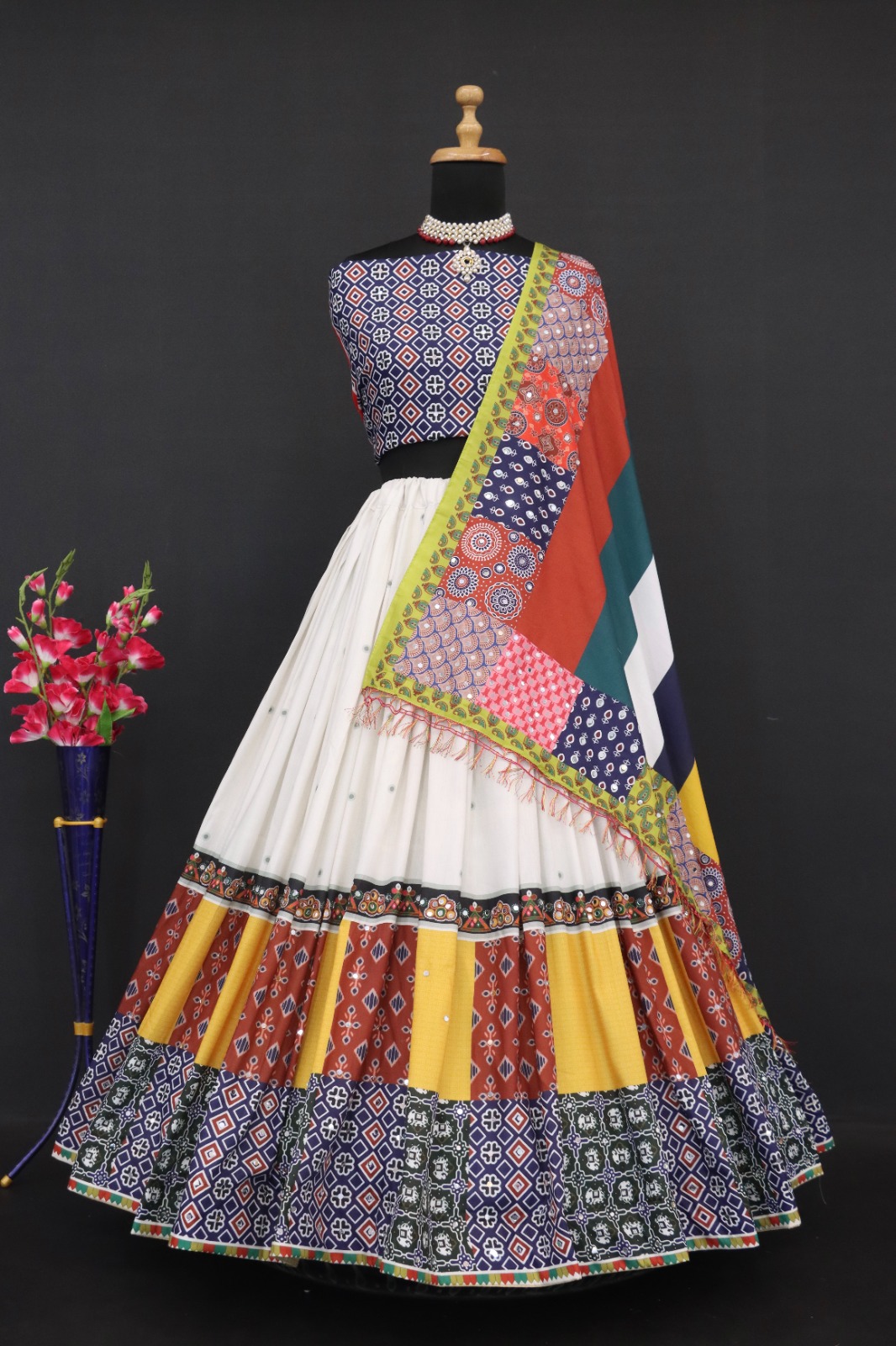 New Lounching Digital Print Muslin Cotton Lehenga Choli D.21