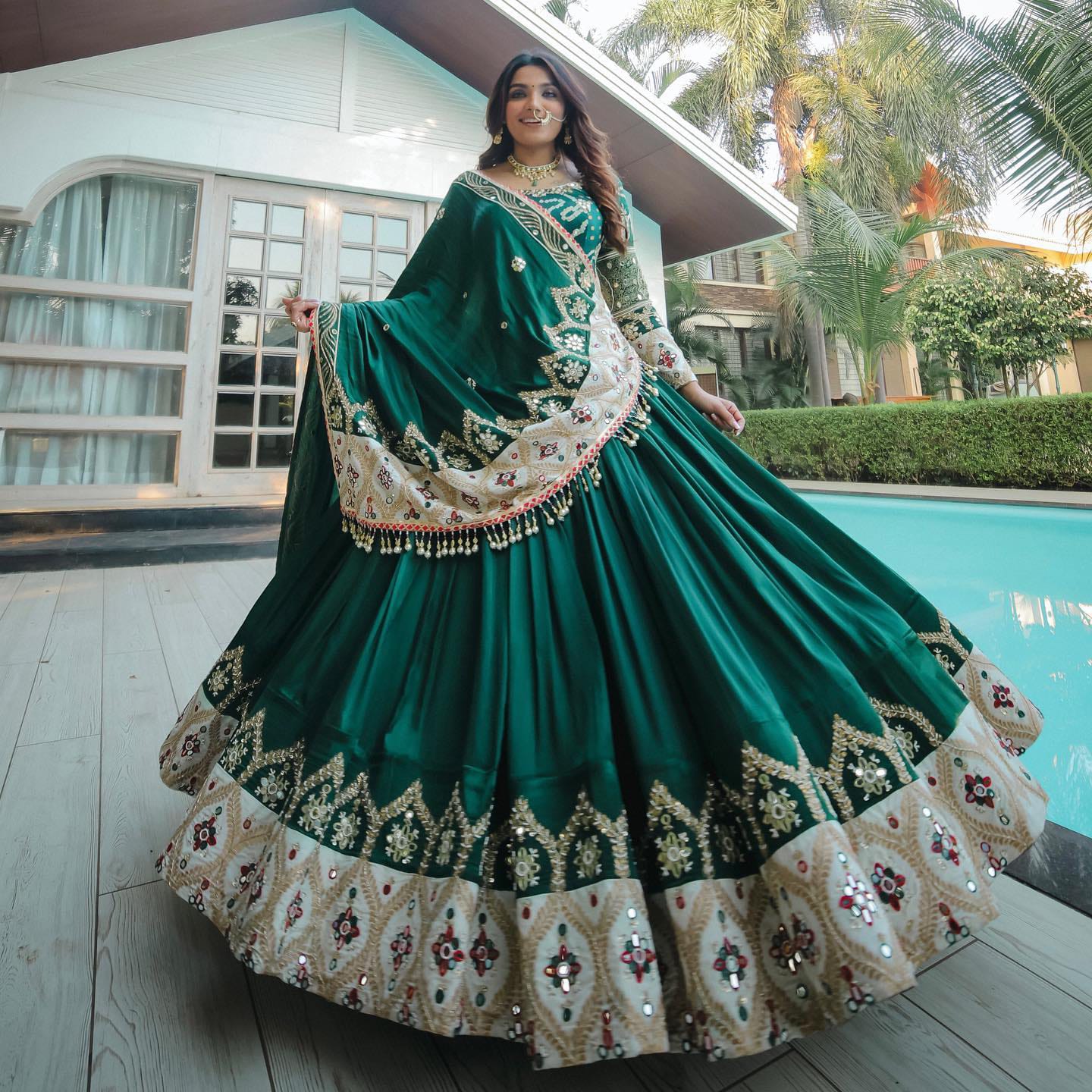 New Lounching Digital Print Muslin Cotton Lehenga Choli D.29