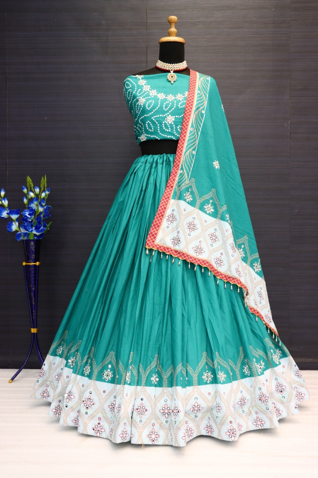 New Lounching Digital Print Muslin Cotton Lehenga Choli D.29