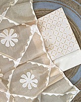 Handcrafted Barmeri Applique Cut-Work Unstitched Suit Set – Natural Dyed Cotton | 1003