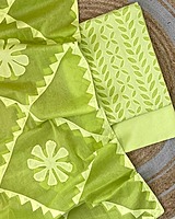 Handcrafted Barmeri Applique Cut-Work Unstitched Suit Set | 1016