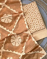 Handcrafted Barmeri Applique Cut-Work Unstitched Suit Set – Natural Dyed Cotton | 1001