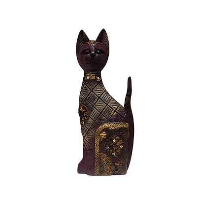 Decorative Cat Figurine in Polyresin