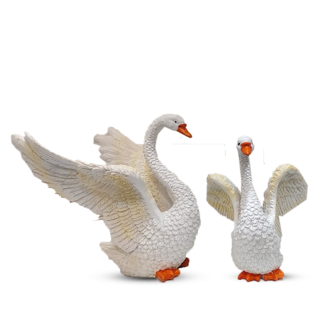 Polyresin Swan Statue Set
