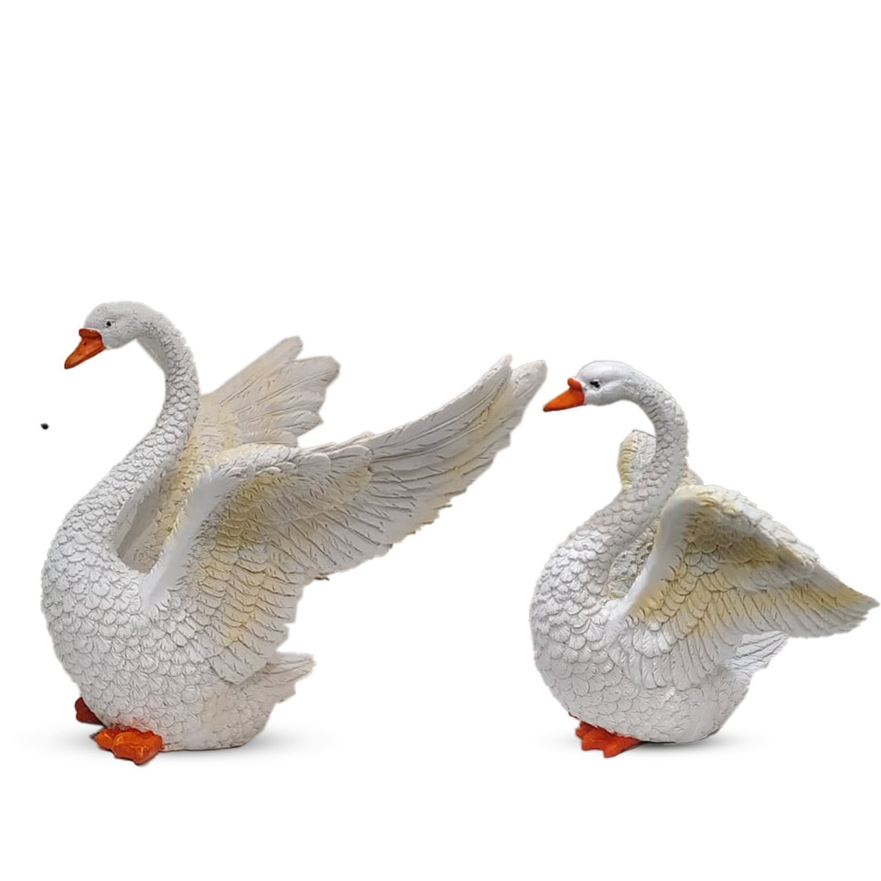 Polyresin Swan Statue Set