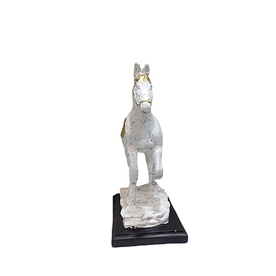 Horse Statue Horses Showpieces for Home Decor, Good Luck Wealth Income Bright Future Decorative Items ,Resin,White