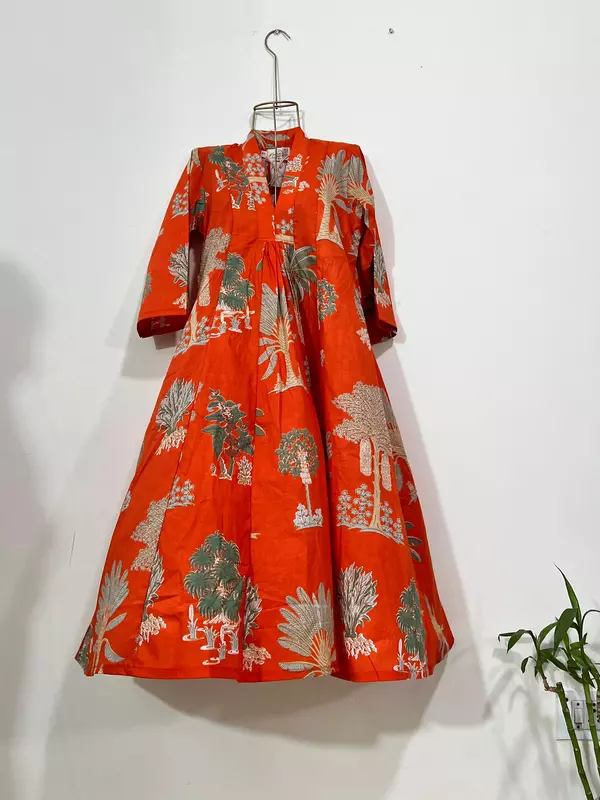 Zeenat's Everyday Flare Top + Pant Set - Orange Garden