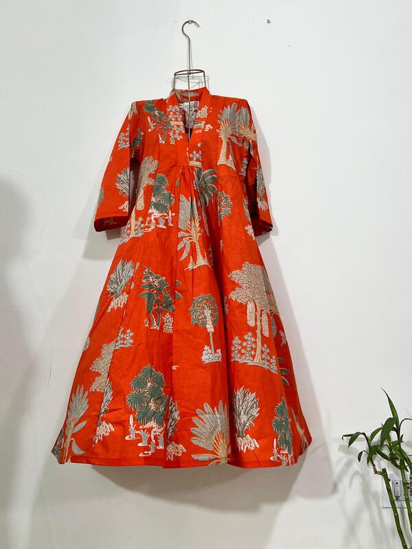 Zeenat's Everyday Flare Top + Pant Set - Orange Garden