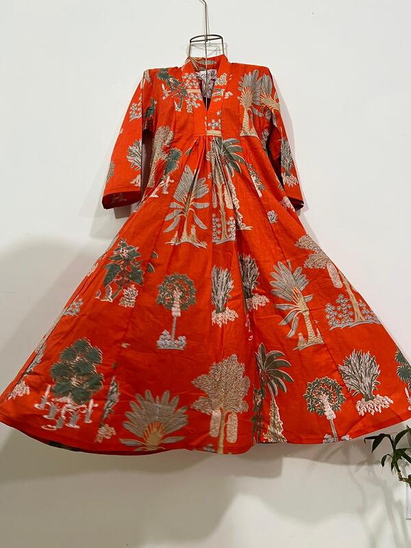 Zeenat's Everyday Flare Top + Pant Set - Orange Garden