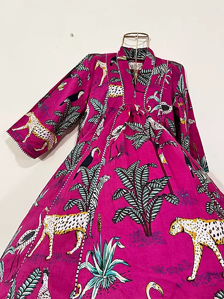 Zeenat's Everyday Flare Top + Pant Set  - Pink Jungle