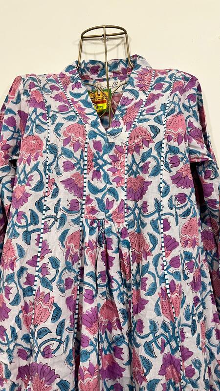 Zeenat's Everyday Flare Top + Pant Set - White & flowers