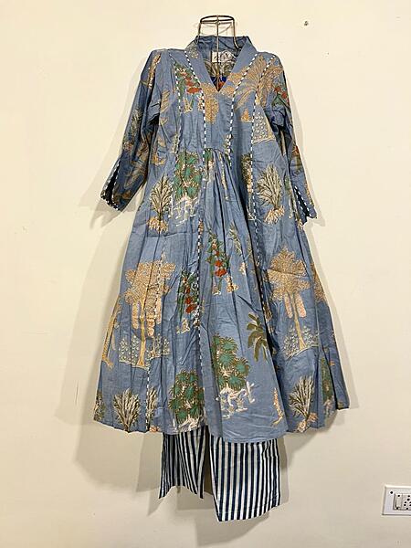 Zeenat's Everyday Flare Top + Pant Set  - Grey Garden