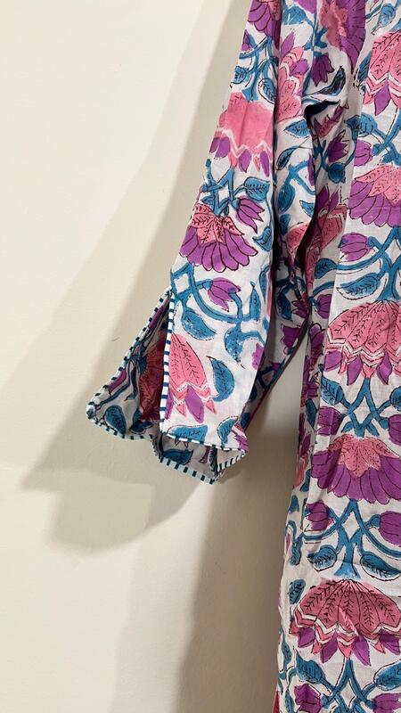 Zeenat's Everyday Flare Top + Pant Set - White & flowers