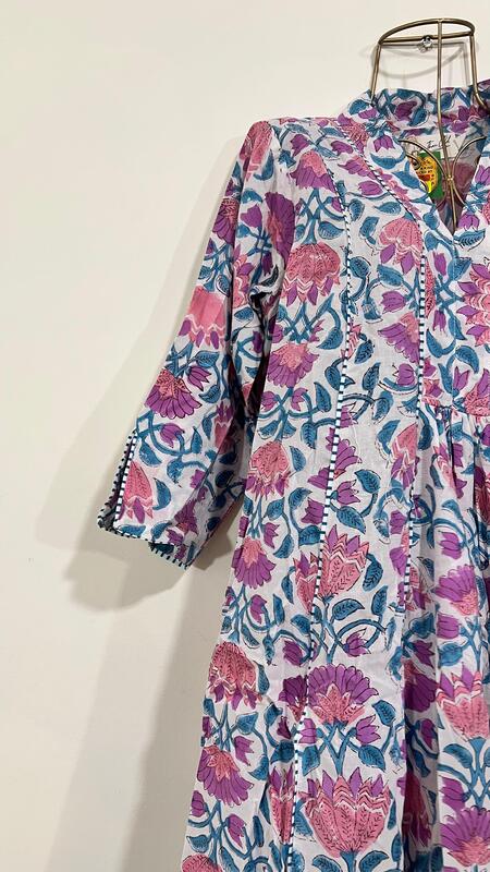 Zeenat's Everyday Flare Top + Pant Set - White & flowers