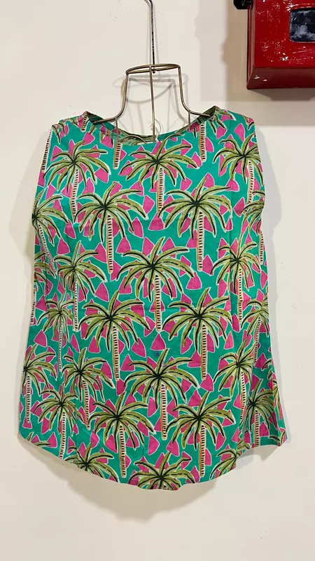 Helen's Oerlap Back + Shorts Set - Turquoise & Palms