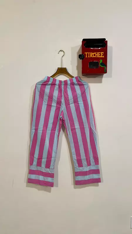 Helen's Oerlap Back + Pants Set - Pink & Blue Pants