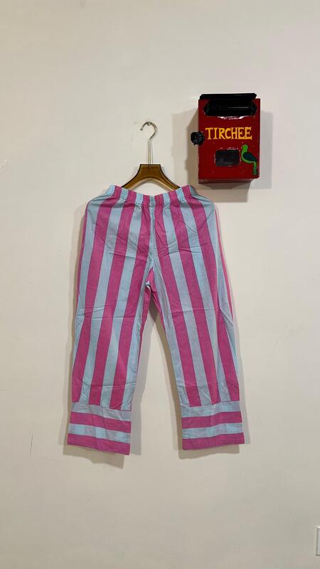 Helen's Oerlap Back + Pants Set - Pink & Blue Pants