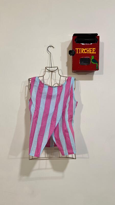 Helen's Oerlap Back + Pants Set - Pink & Blue Pants