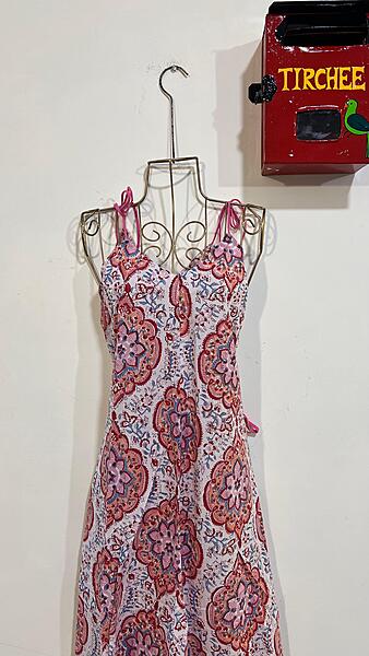 Anika's Free-Size Strappy Dress - White & Colourful