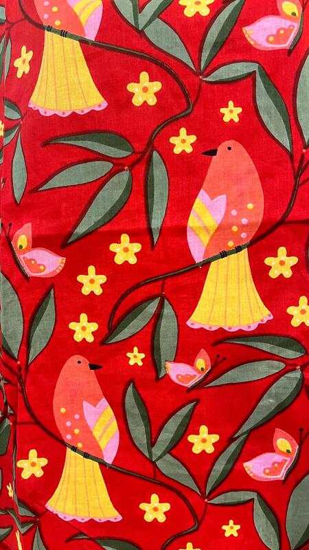 Helen's Oerlap Back + Shorts Set - Red & Birds