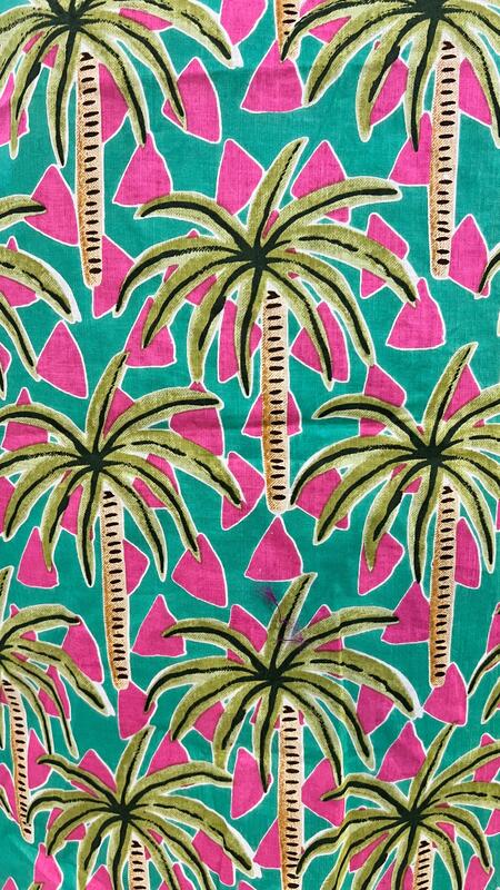 Helen's Oerlap Back + Shorts Set - Turquoise & Palms