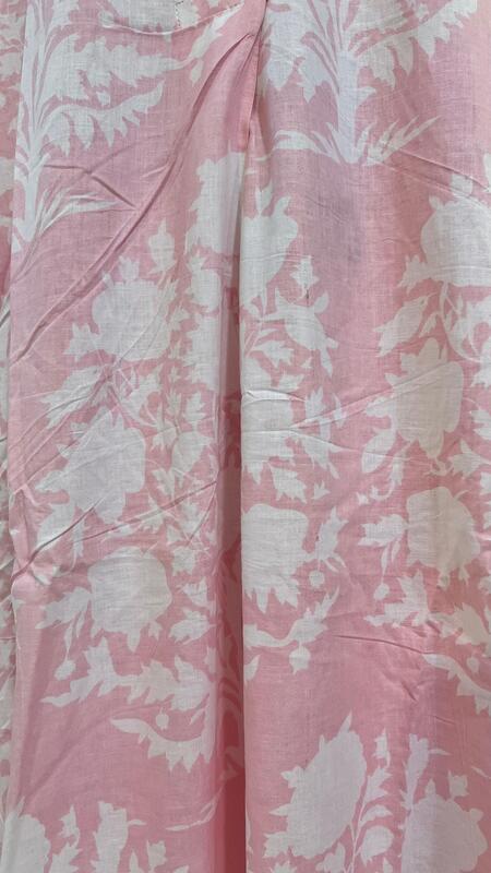 Waheeda's Collared top + Pant Set - Pink & white Flowers