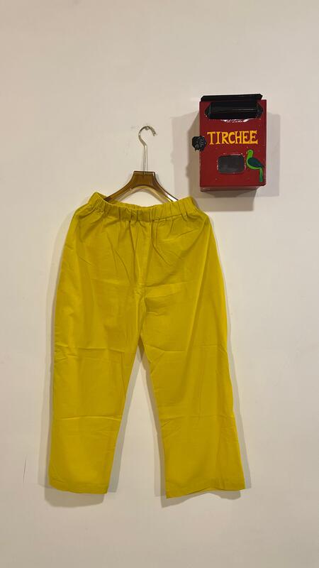 Waheeda's Collared top + Pant Set - Yellow Ikkhat