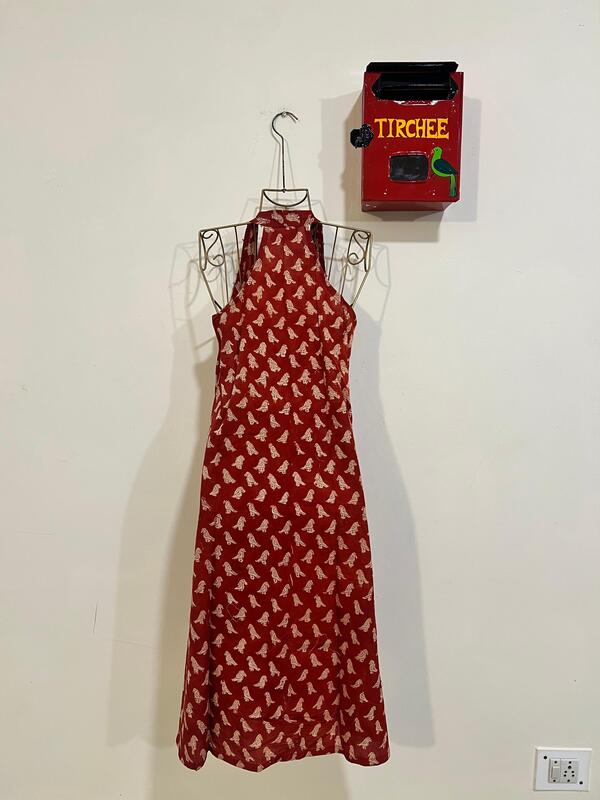 Cyra's Racer Back Dress - Red & Parrots