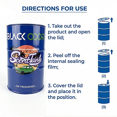 Black Odor Scent Tank Air Freshener. Cologne