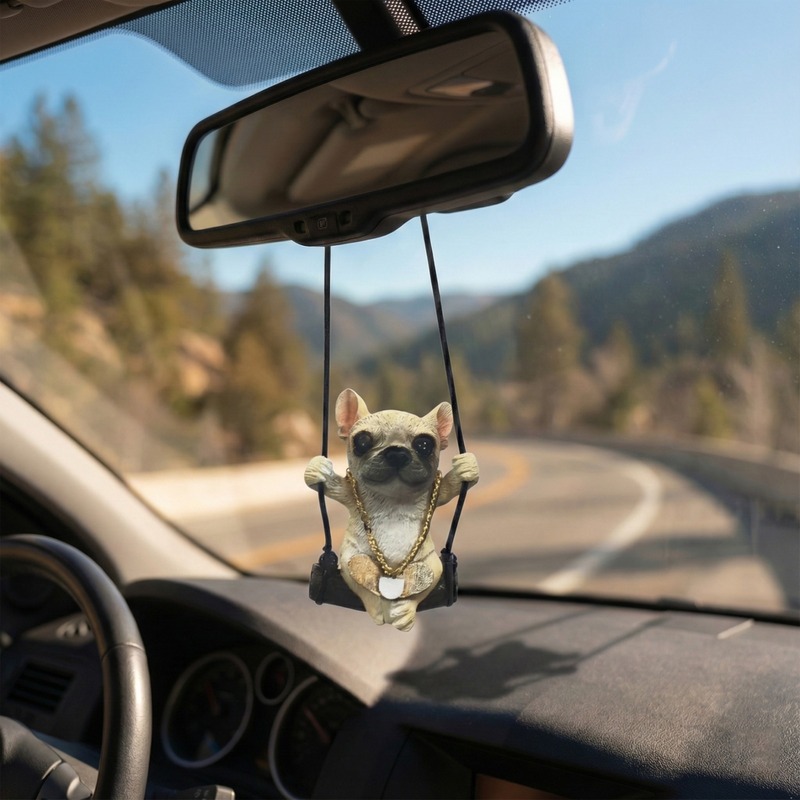 Hot Selling Cute Pet Dog Car Pendant For Rear view Mirror (Brown)