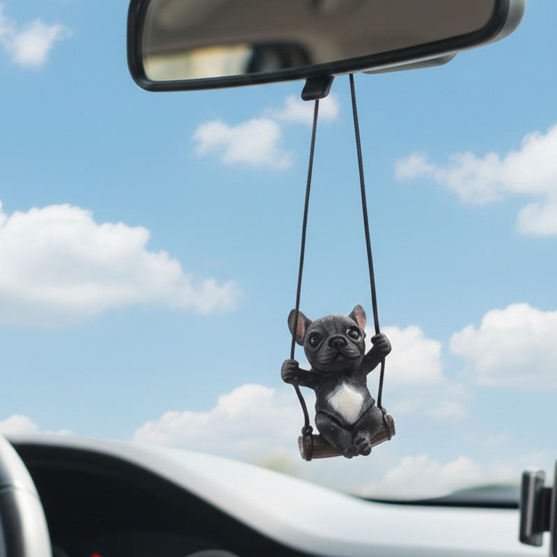 Hot Selling Cute Pet Dog Car Pendant For Rear view Mirror (Black)