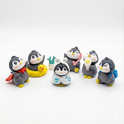 Miniature Penguin Figures Decorations Items