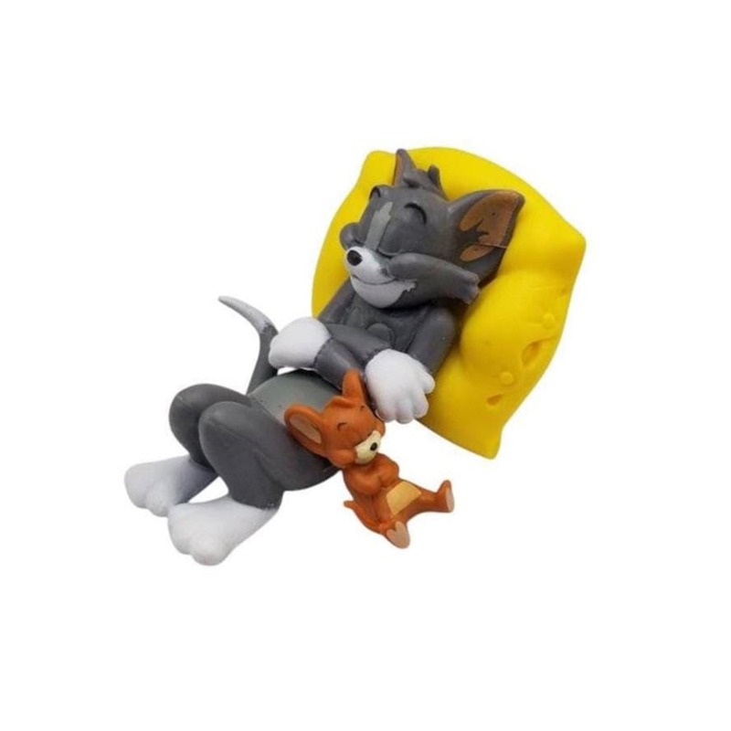 Car Dashboard Toy Showpiece Cute Sleeping Tom and Jerry Figurine Car Decoration Accessories