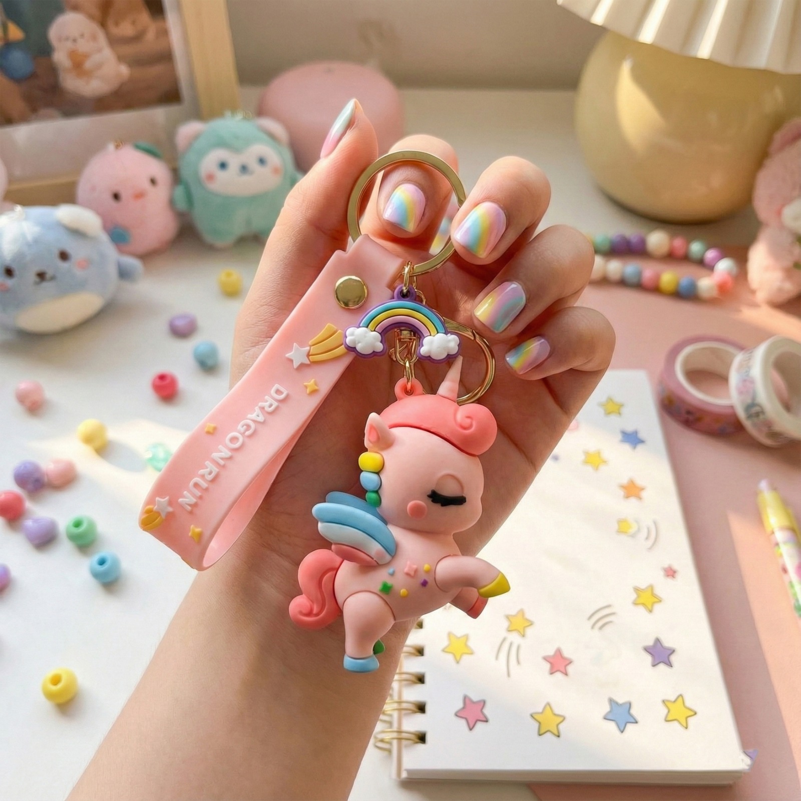 silicone unicorn key chain