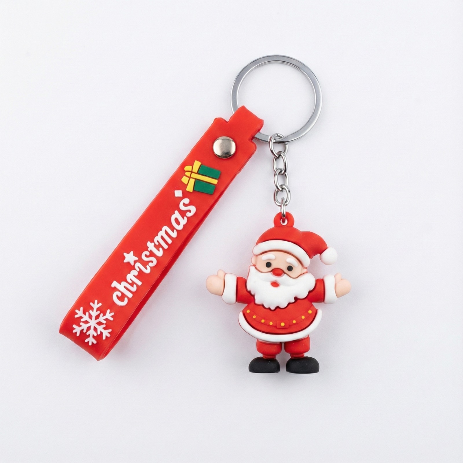 Christmas-themed Santa Claus keychain.
