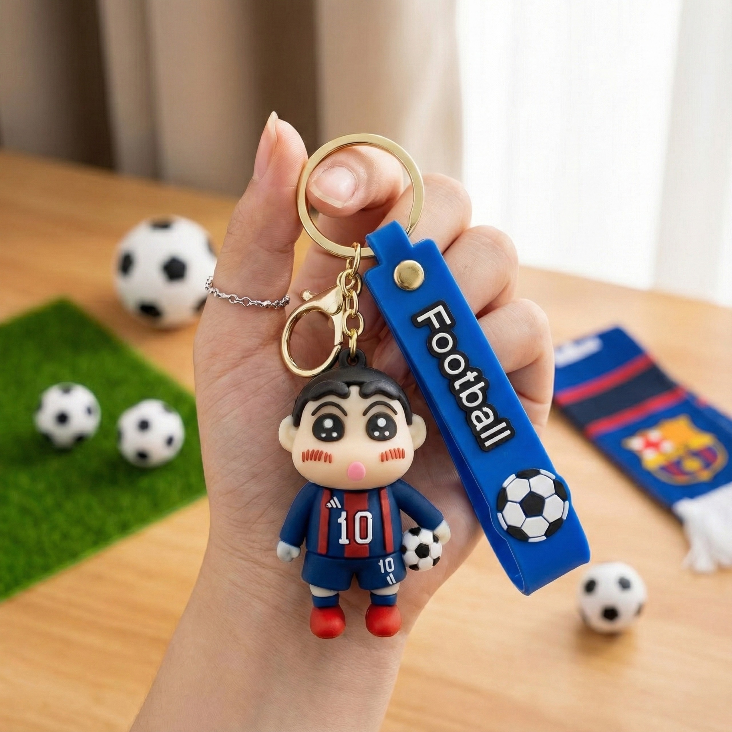 Shinchan Messi Football Keychain