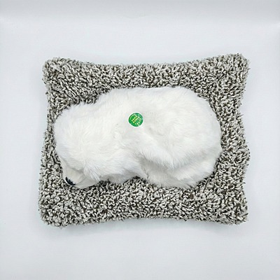 Prezzie Sleeping Cute Dog Toy for Car Dash and Home Decor, White Color
