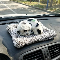 Sleeping Dog On Carpet Silicone Animal Toy for Car Dashboard, Home Decor