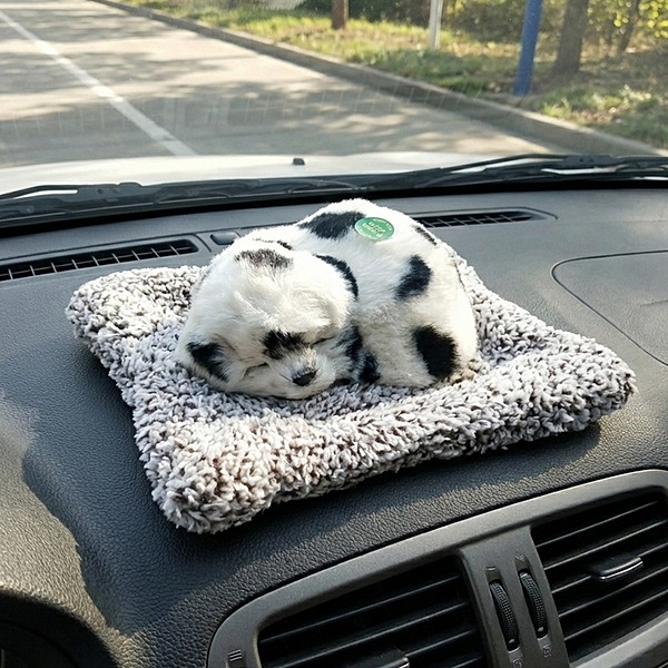 Sleeping Dog On Carpet Silicone Animal Toy for Car Dashboard, Home Decor