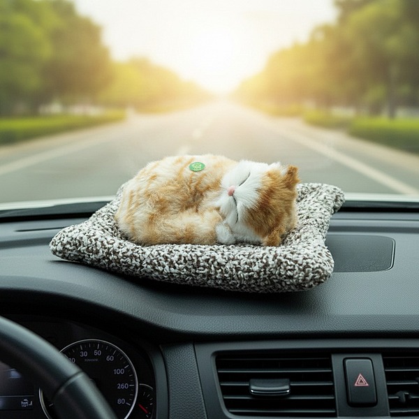 Sleeping Cute Cat for Car Dashboard & Home Decor with Activated Carbon