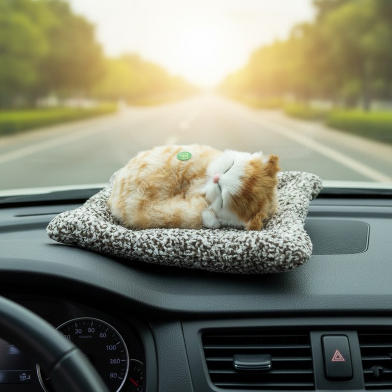 Sleeping Cute Cat for Car Dashboard & Home Decor with Activated Carbon