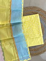 Handcrafted Barmeri Applique Multi-Color Dupatta Suit - Unstitched | 3002