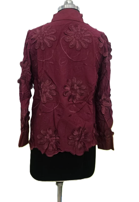 Flower Embellishment Collar Shirt