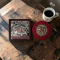 Madhubani Hand-Painted Elephant Tabletop